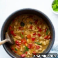 Lighter on the calories and made completely in the instant pot, this Thai basil chicken is loaded with fresh basil, soft sweet peppers, and tender chicken cubes.