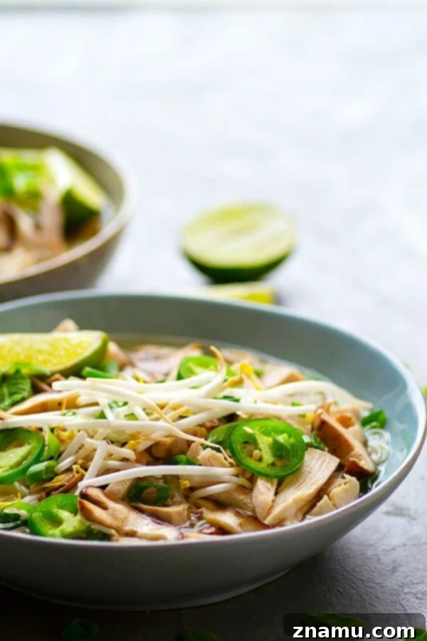 Umami Roast Chicken Pho 5 Shiitake Mushroom Roast Chicken Pho - Authentic Vietnamese pho is SO worth making at home for a date night and makes tons of awesome leftovers!