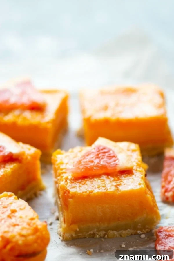 Sunshine Grapefruit Shortbread 2 Tangy Shortbread Grapefruit Bars with buttery crust and luscious filling
