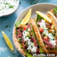 Grilled Steak Gyros with Cucumber Feta Salsa and Tzatziki Sauce