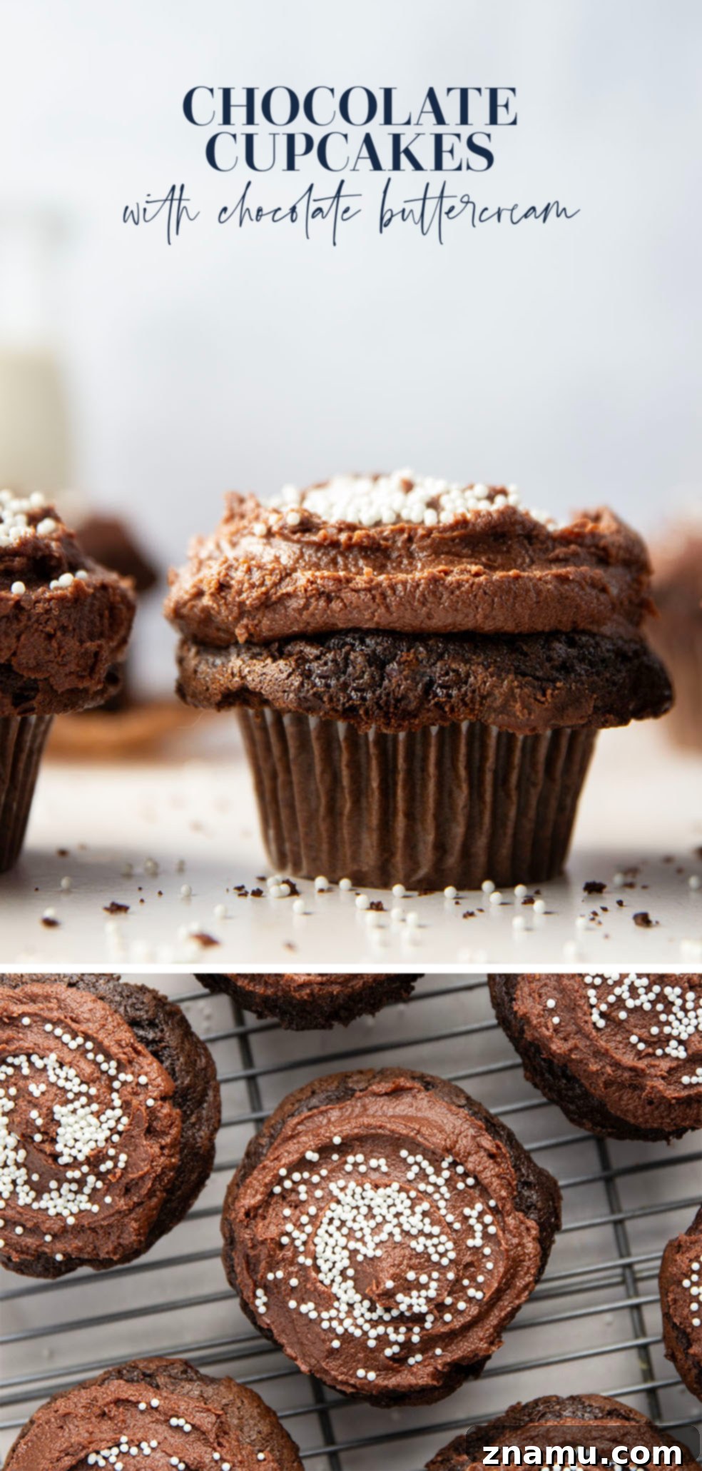 Decadent Double Chocolate Cupcakes 7 Rich and moist chocolate cupcakes with chocolate buttercream frosting are easy to make at home and perfect for any cake occasion!
