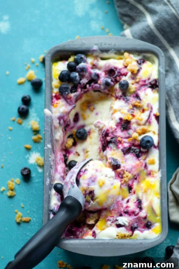 Effortless Lemon Blueberry Shortbread Frozen Yogurt 4 Swirls of fresh blueberry sauce, lemon curd, and shortbread cookie crumbs are an incredible trio of flavors in this no churn blueberry frozen yogurt!