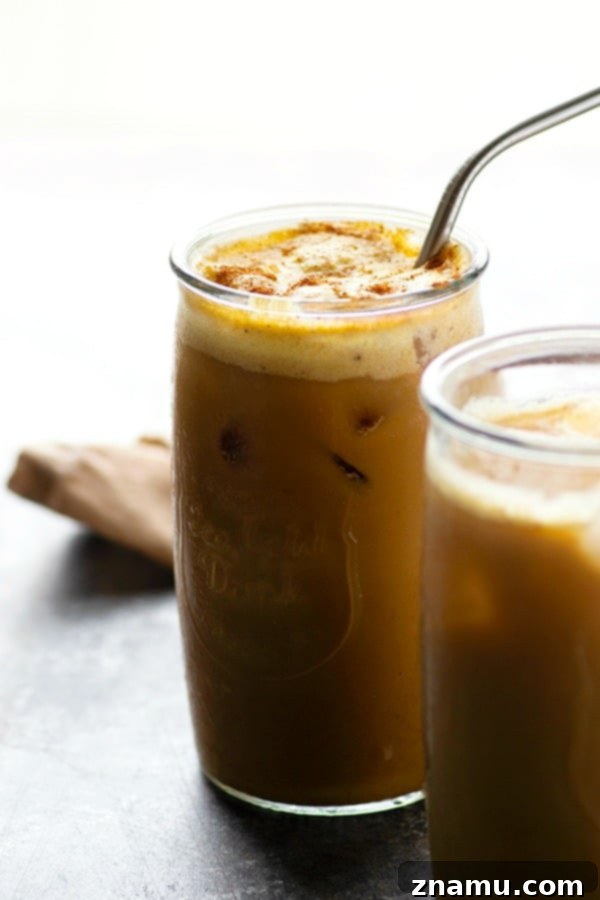 Decadent Salted Caramel Pumpkin Cold Brew Coffee 3 Pumpkin cold brew is the easiest fall coffee drink to make at home. A homemade salted caramel syrup, warming fall spices, and pumpkin take this creamy coffee drink over the top!