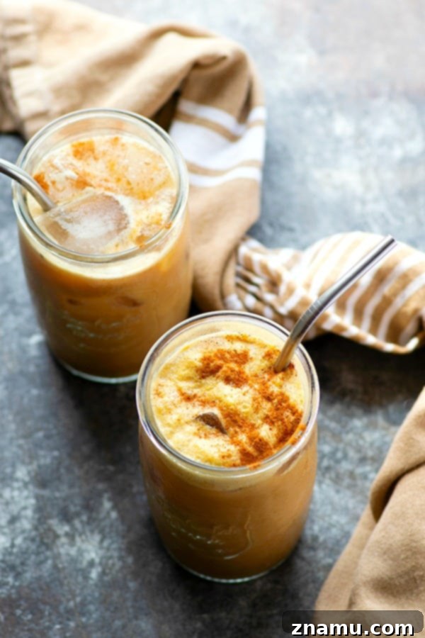 Decadent Salted Caramel Pumpkin Cold Brew Coffee 4 Pumpkin cold brew is the easiest fall coffee drink to make at home. A homemade salted caramel syrup, warming fall spices, and pumpkin take this creamy coffee drink over the top!