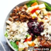 The Golden Harvest Turkey & Candied Pecan Salad 7 Packed with homemade candied pecans, juicy turkey cubes, and all the fall fixins', this apple spinach salad is the perfect way to incorporate all your favorite fall ingredients into one loaded salad!