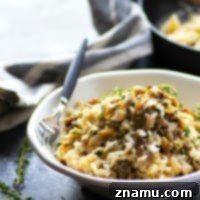 Flavorful garlic butter and tender shiitake mushrooms take this creamy goat cheese risotto to the next level! Ready in only 30 minutes in one pot!