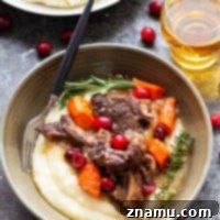 Cranberry Apple Cider Braised Beef Short Ribs