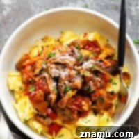 Shiitake Mushroom Ragu with Garlic Butter Pappardelle