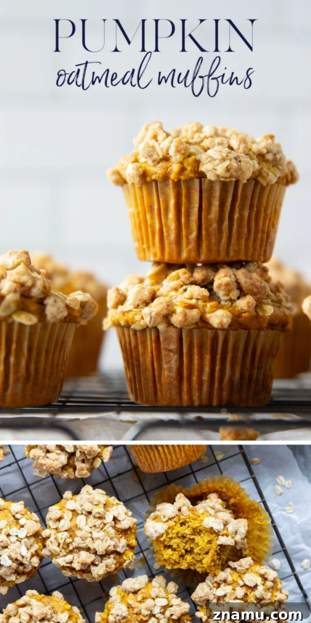Rustic Pumpkin Oat Muffins 7 Soft and moist pumpkin oatmeal muffins are topped with a buttery oatmeal streusel and the perfect morning coffee sidekick!
