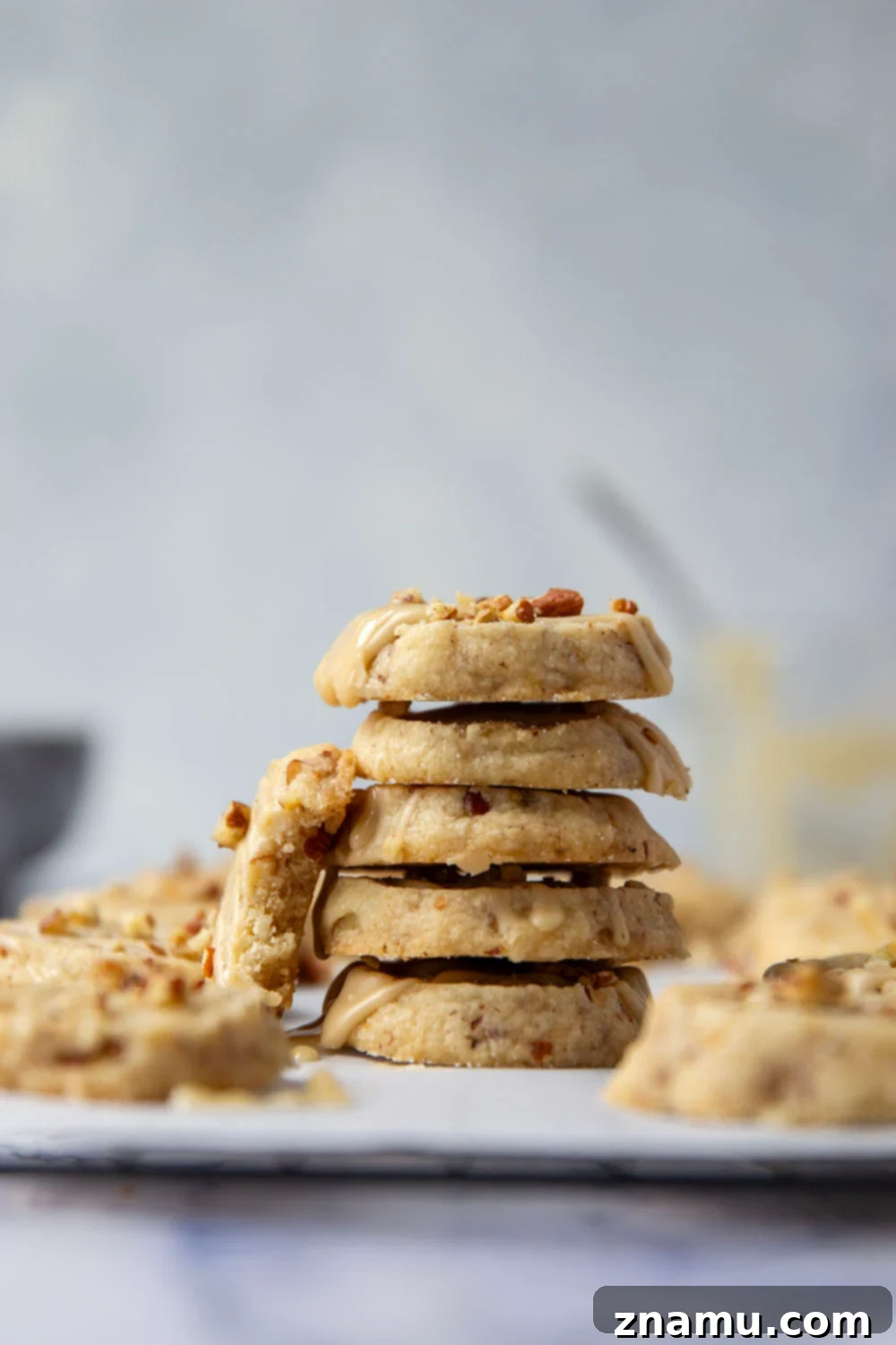 Golden Buttery Pecan Shortbread Delights 2 These butter pecan shortbread cookies are crisp on the outside and perfectly soft on the inside with lots of buttery toasted pecan bits.