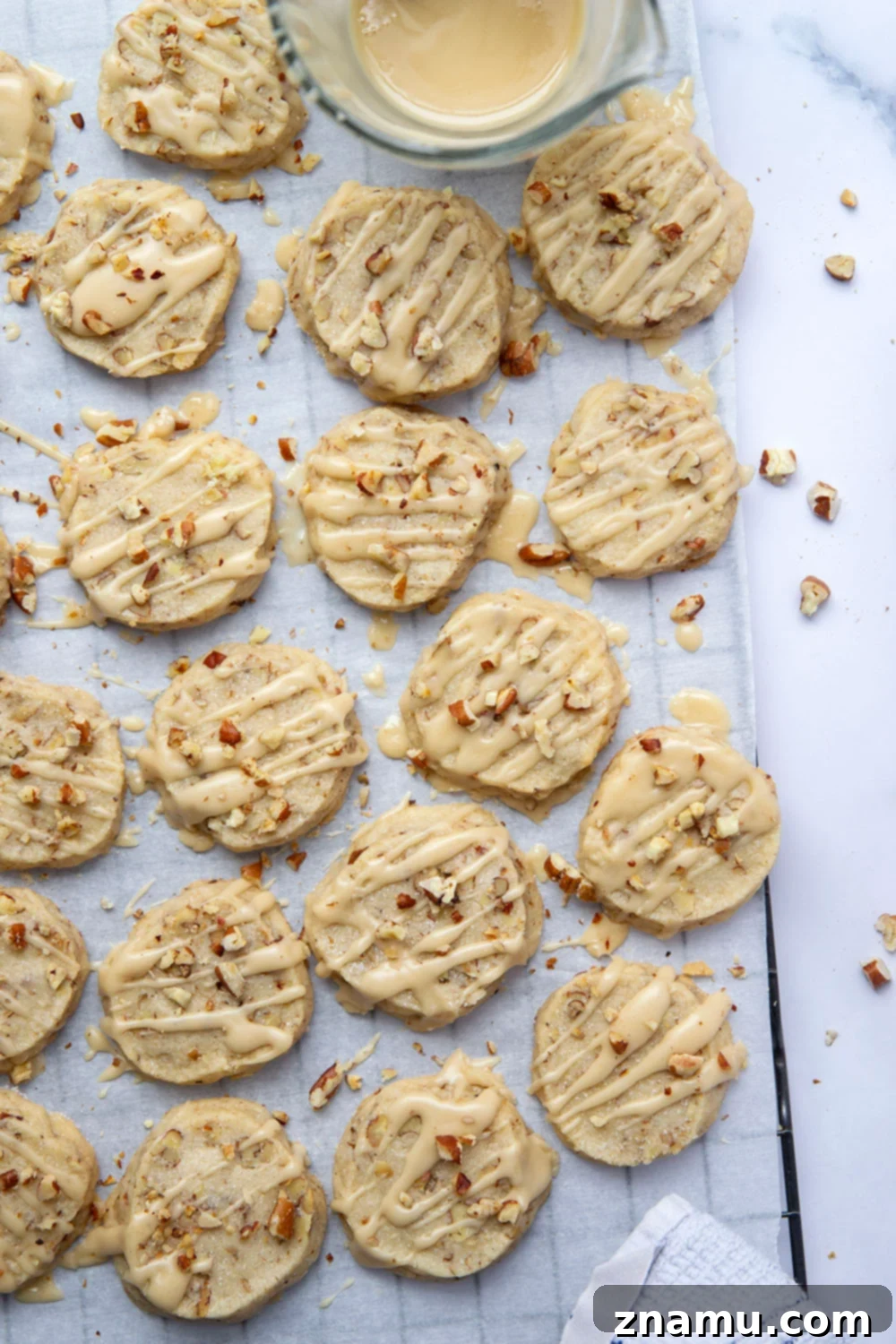 Golden Buttery Pecan Shortbread Delights 6 These butter pecan shortbread cookies are crisp on the outside and perfectly soft on the inside with lots of buttery toasted pecan bits.