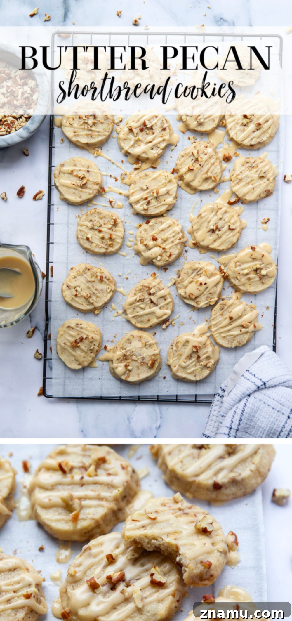 Golden Buttery Pecan Shortbread Delights 7 These butter pecan shortbread cookies are crisp on the outside and perfectly soft on the inside with lots of buttery toasted pecan bits.