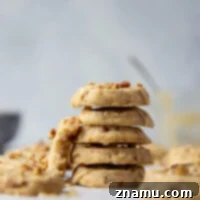 Golden Buttery Pecan Shortbread Delights 8 These butter pecan shortbread cookies are crisp on the outside and perfectly soft on the inside with lots of buttery toasted pecan bits.