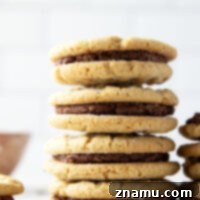 Peanut Butter Sandwiches With Chocolate Ganache Filling