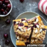 Sweet Cherry Almond Buckle 8 This almond cherry buckle features a soft buttermilk almond cake, a juicy sweet cherry filling, and a buttery almond streusel topping. - the best cake to make with in-season cherries!