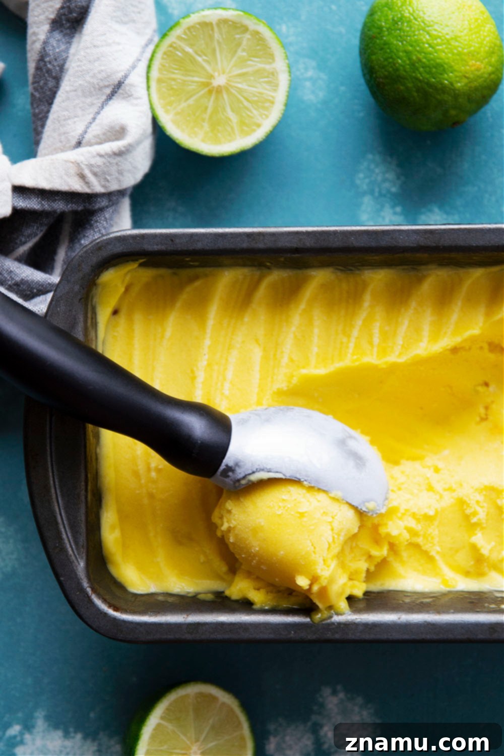 Tropical No Churn Mango Pineapple Sorbet 4 Freshly chopped mango and pineapple, ready for freezing.
