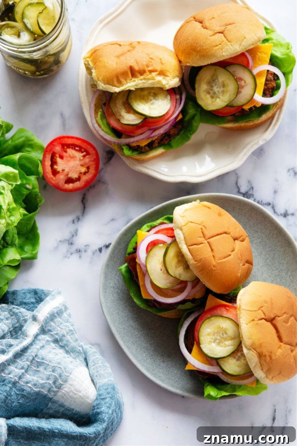 Close-up of perfectly cooked air fryer black bean burgers, showcasing their crispy edges and inviting texture.