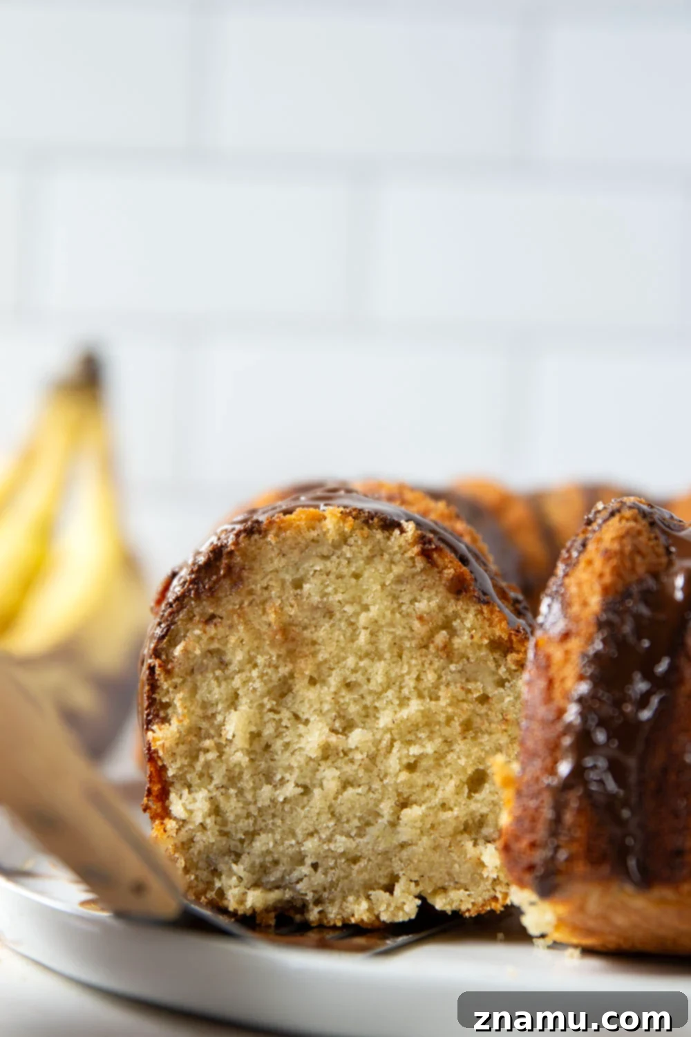Decadent Chocolate Glazed Banana Pound Cake 2 Decadent Chocolate Glazed Banana Pound Cake, moist and flavorful