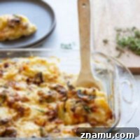 Sauteed mushrooms and flavorful caramelized onions meet scalloped potatoes in this hearty holiday side dish! - These caramelized onion scalloped potatoes are always a dinner favorite.