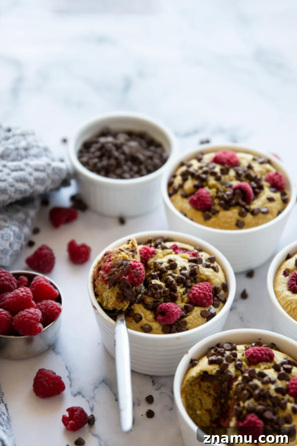 Raspberry Chocolate Chip Oat Delight 2 Delicious Raspberry Chocolate Chip Baked Oats, a viral TikTok trend, ready in minutes and gluten-free.
