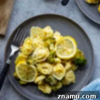 Zesty Roasted Broccoli Tortellini 8 Lemony roasted broccoli and cheese-filled tortellini