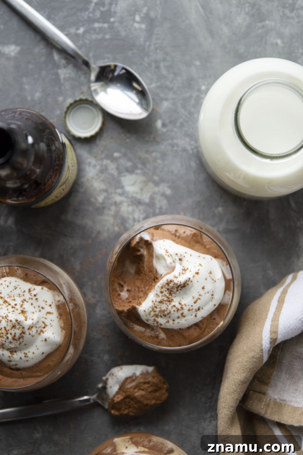 Decadent Guinness Chocolate Mousse 6 Effortlessly create this incredibly fluffy Guinness chocolate mousse, a rich chocolate delight with a subtle stout flavor.