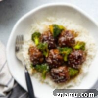 A small image showing beef and broccoli meatballs.