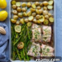 Bright Lemon Garlic Salmon with Spring Asparagus and Potatoes 8 Roasted entirely on one sheet pan with tender asparagus and baby potatoes, this lemon garlic butter salmon is quick to put on the table and only needs a handful of basic ingredients!