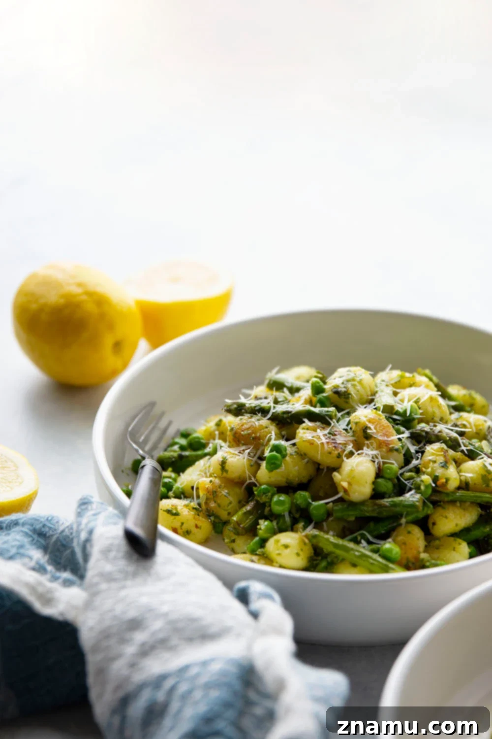 Homemade lemon pesto in a bowl, showing its vibrant green color and fresh texture.