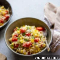 Sweet Corn Risotto with Bursting Cherry Tomatoes