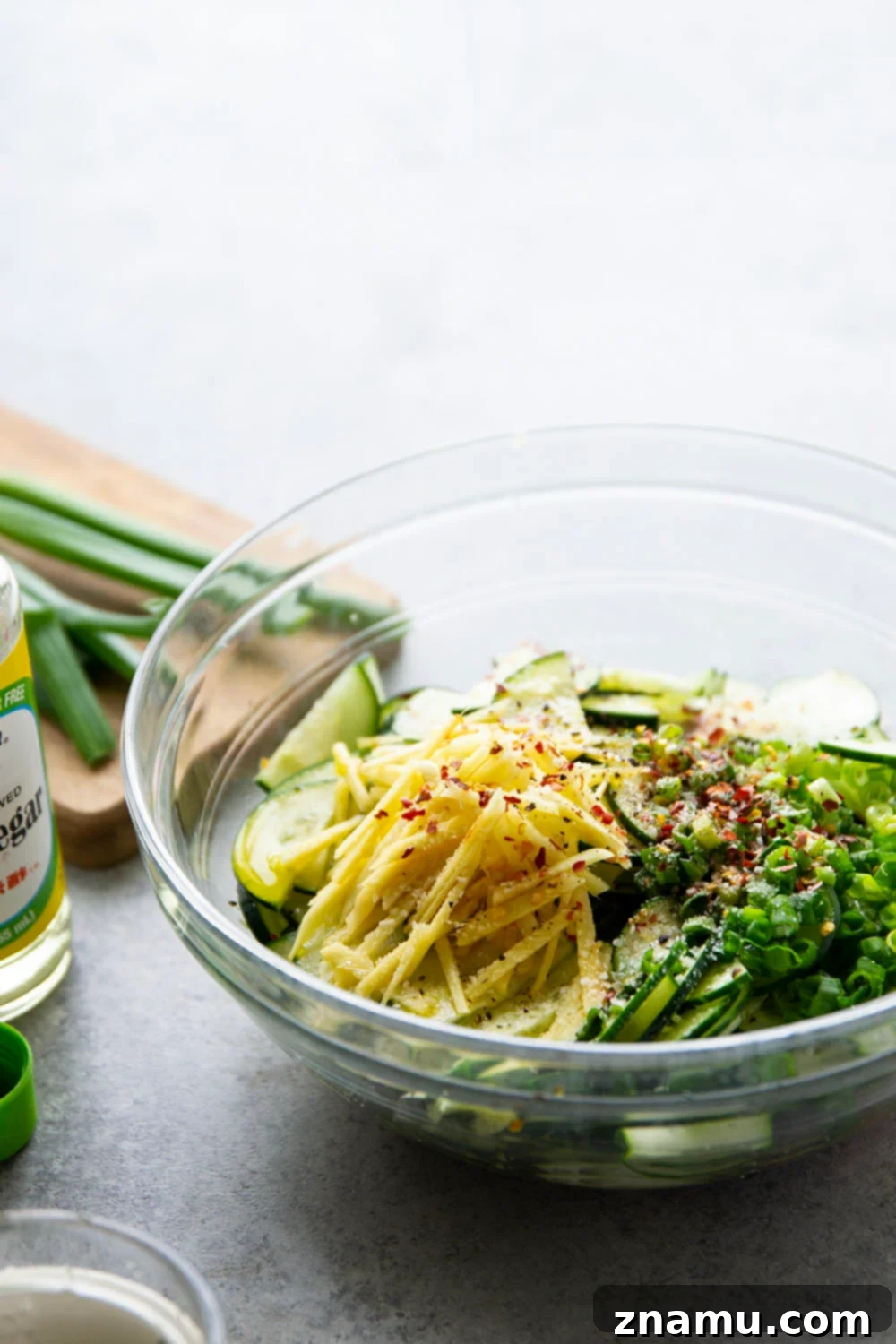 Refreshing Cucumber Ginger Salad 3 Marinated in a spicy ginger dressing and packed with crisp cucumbers, this cucumber ginger salad is a fast summer salad to pull off and perfect for an abundance of cucumbers!