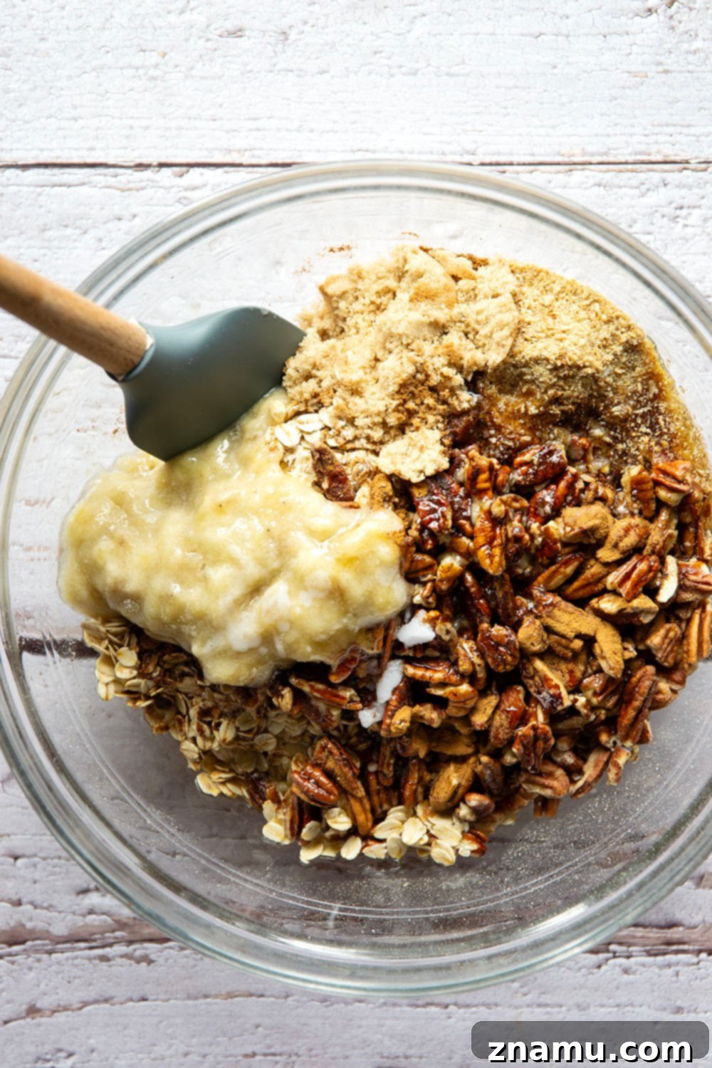 Wholesome Banana Pecan Granola 3 Perfectly crunchy homemade banana pecan granola with the delicious combination of sweet bananas and crunchy pecans - you'll never buy store-bought granola again!