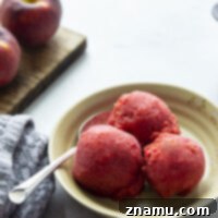 You will only need 5 ingredients and a blender to make this refreshing peach cherry sorbet. - no ice cream maker or fancy ingredients required!
