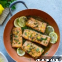 Weeknight Salmon Piccata Skillet 8 Made entirely in one pan in only 30 minutes, this salmon piccata is an incredible twist on the classic dish and features seared salmon fillets in a flavorful lemon caper sauce.