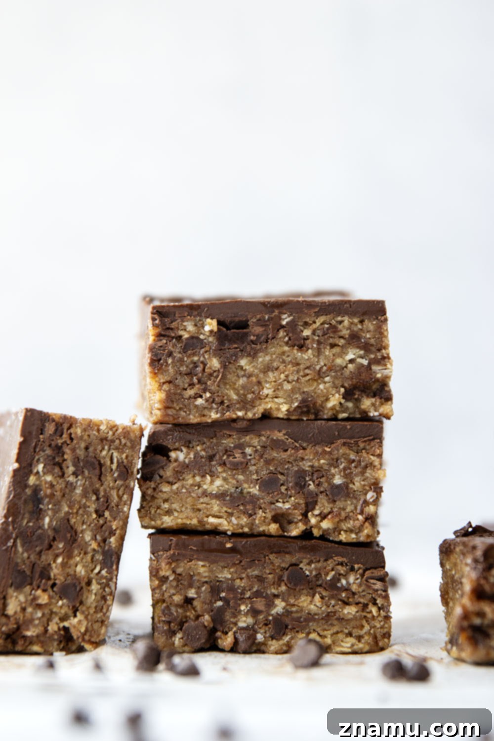 Effortless Cookie Dough Indulgence 5 Thick and chewy no-bake cookie dough bars that are secretly healthy and packed with 12 grams protein per serving!