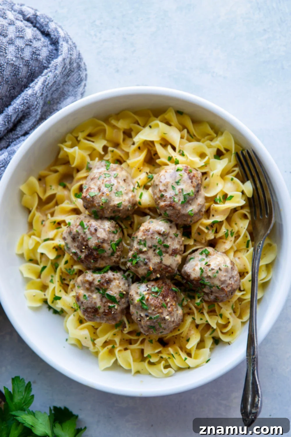Instant Pot Swedish Meatballs: A Cozy Classic 4 A dish of Instant Pot Swedish meatballs with a rich brown sauce, garnished with fresh parsley.