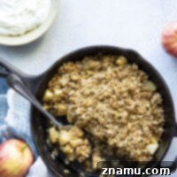 Zingy Ginger Apple Skillet Crisp 8 Delicious Skillet Ginger Apple Crisp, a perfect fall dessert.