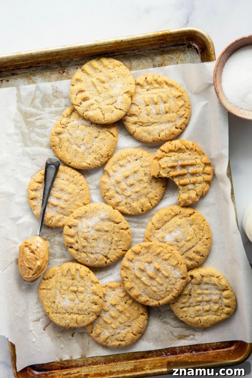 Golden Peanut Butter Crisps 3 These crispy peanut butter cookies feature perfectly crisp edges with soft centers and have an unbeatable nostalgic taste!