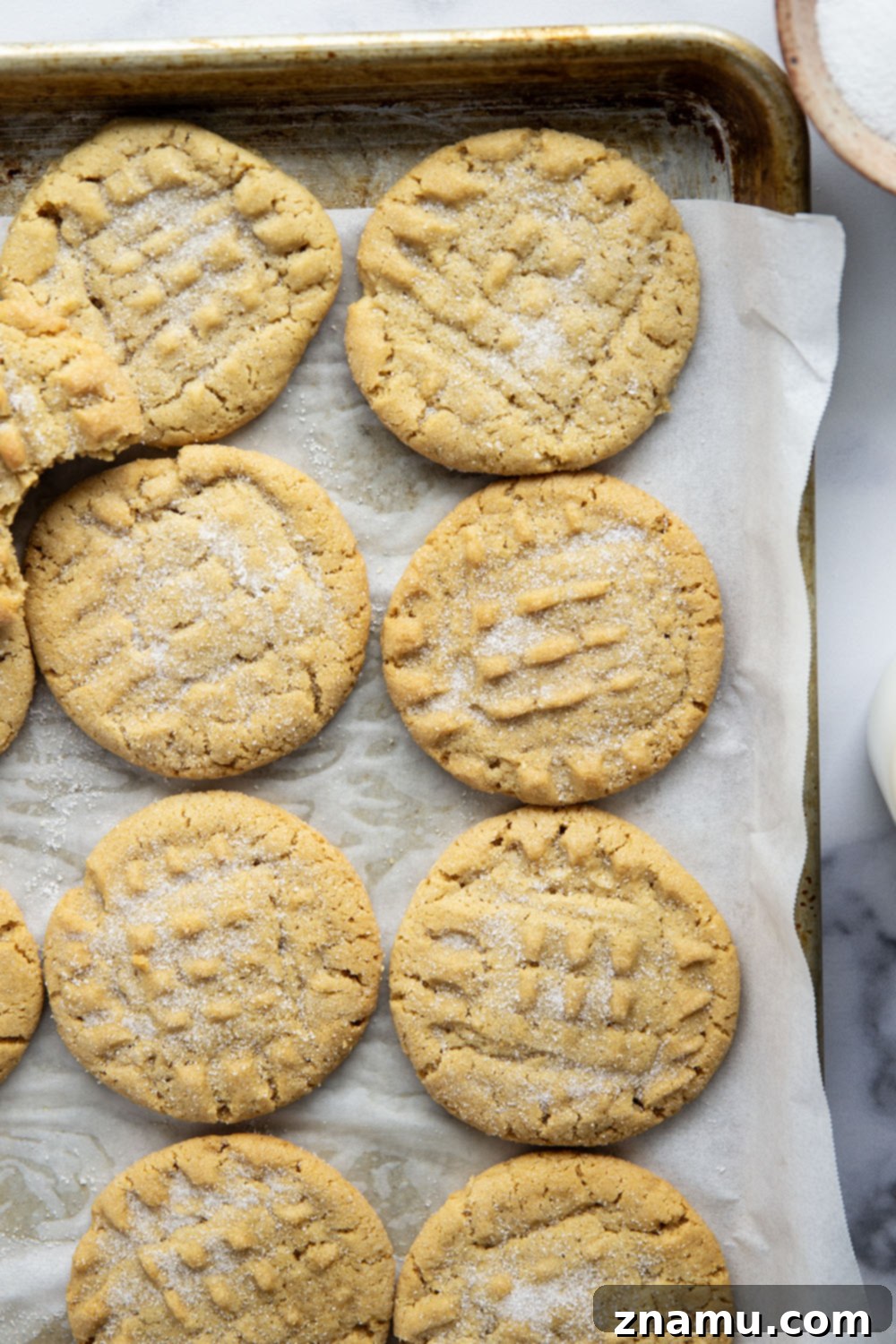 Golden Peanut Butter Crisps 6 These crispy peanut butter cookies feature perfectly crisp edges with soft centers and have an unbeatable nostalgic taste!