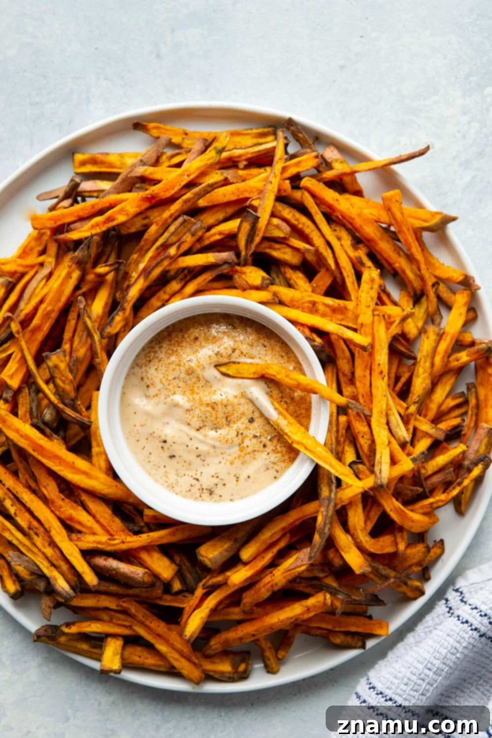 Crispy Air Fryer Sweet Potato Fries with Creamy Chipotle Aioli 2 Crispy Air Fryer Sweet Potato Fries with Chipotle Aioli
