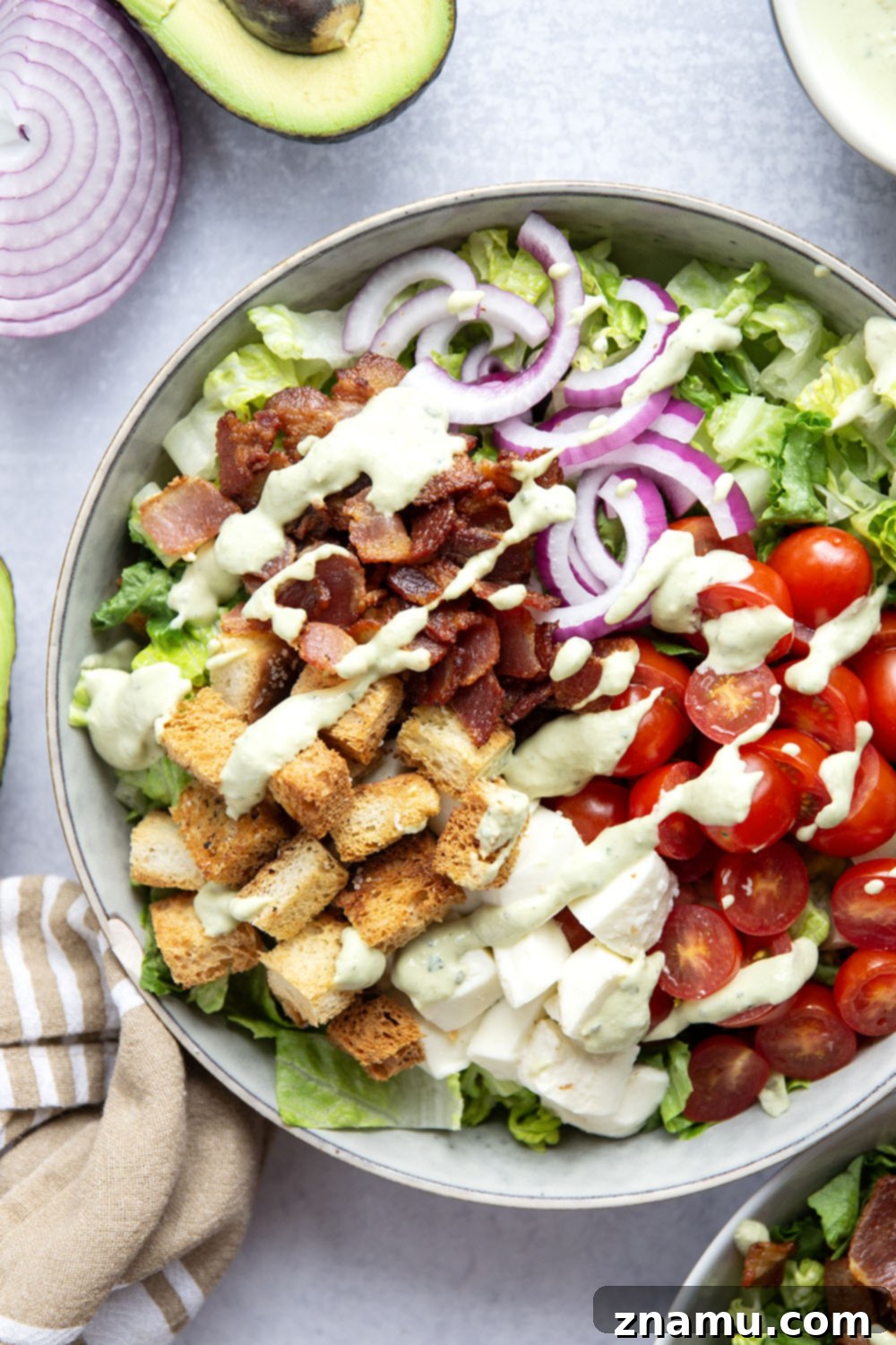 Creamy Avocado Ranch BLT Salad 3 Fresh Ingredients for a Delicious BLT Salad with Homemade Dressing