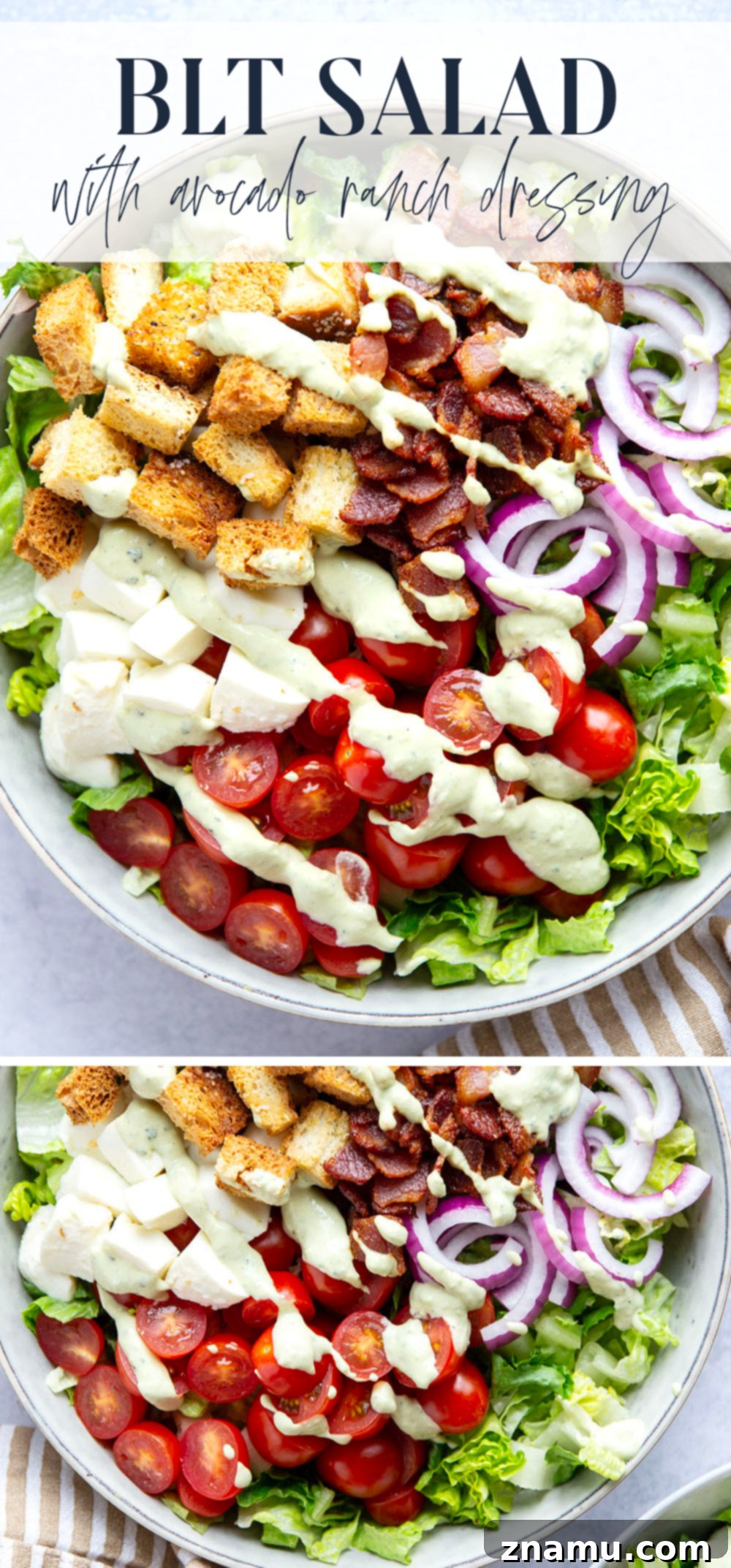 Creamy Avocado Ranch BLT Salad 7 BLT Salad with Avocado Ranch, ready to be enjoyed