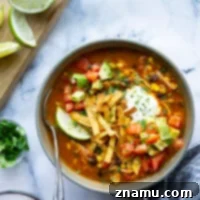 A small image of Instant Pot Chicken Tortilla Soup with all its delicious toppings.