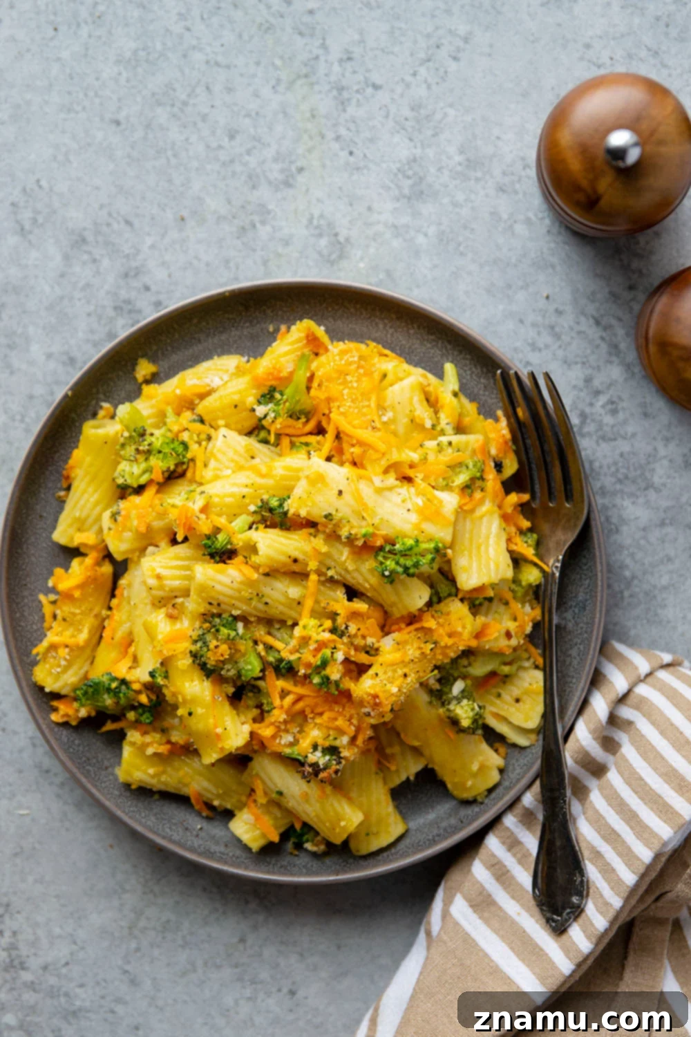 Creamy Broccoli Cheddar Pasta Bake 3 Everything you love about broccoli cheddar soup is piled into this cozy broccoli cheddar pasta bake! Ready in less than an hour and sure to become a regular on any dinner rotation.