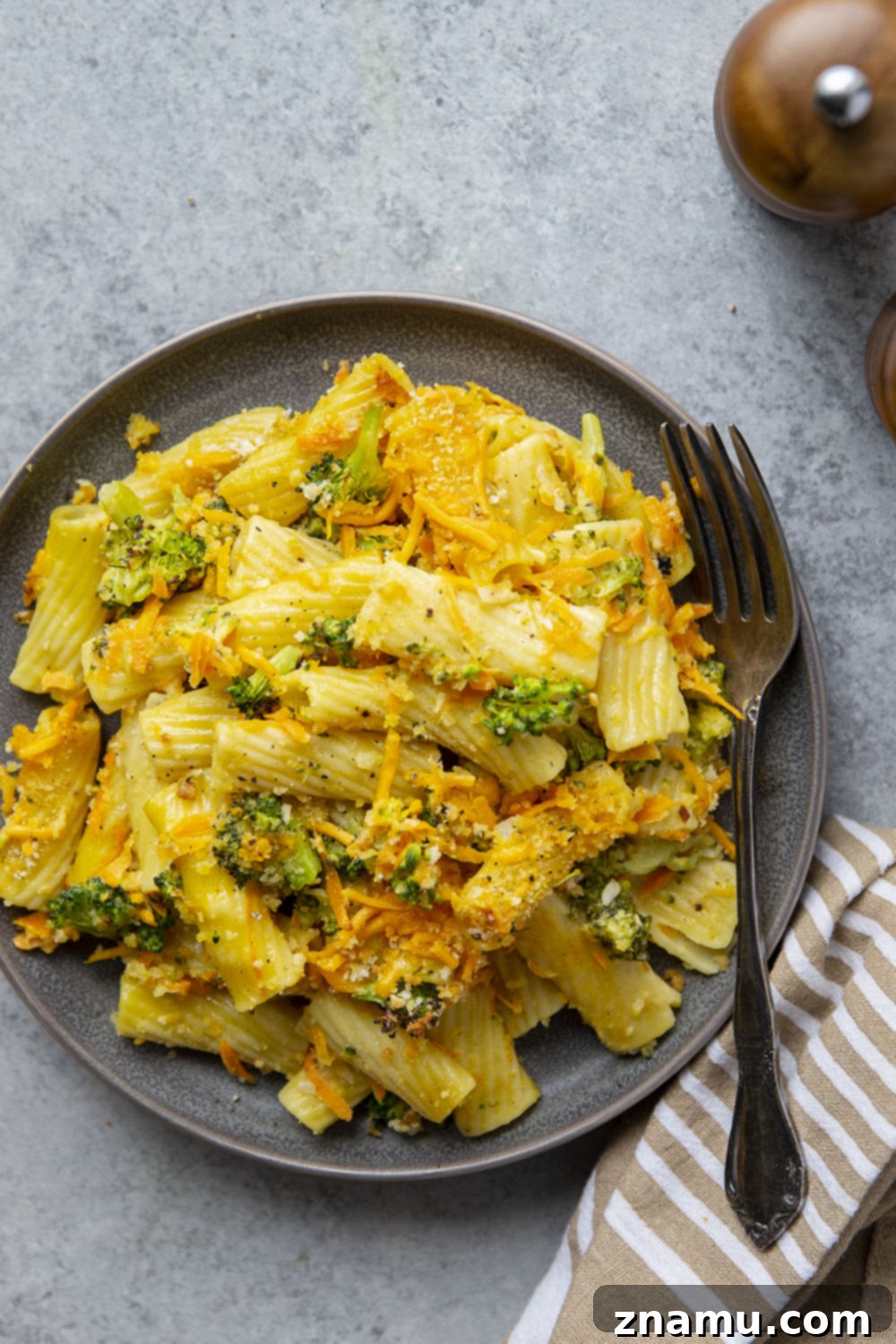 Creamy Broccoli Cheddar Pasta Bake 5 Everything you love about broccoli cheddar soup is piled into this cozy broccoli cheddar pasta bake! Ready in less than an hour and sure to become a regular on any dinner rotation.