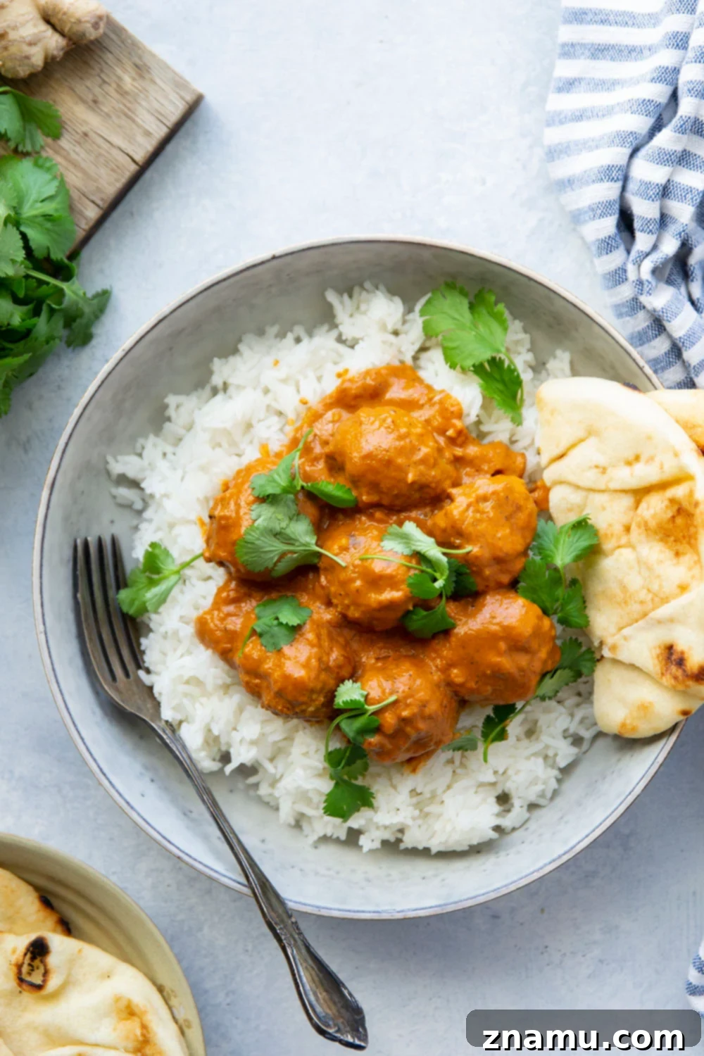 Creamy Instant Pot Butter Chicken Meatballs 4 Another angle of the delectable Instant Pot Butter Chicken Meatballs, highlighting the vibrant colors and appealing presentation.