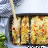 Poblano Sweet Potato Black Bean Breakfast Enchiladas
