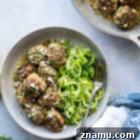 Zesty Lemon Dill Chicken Meatballs with Spinach and Feta 8 Tender Spinach Feta Chicken Meatballs with a creamy lemon dill sauce.