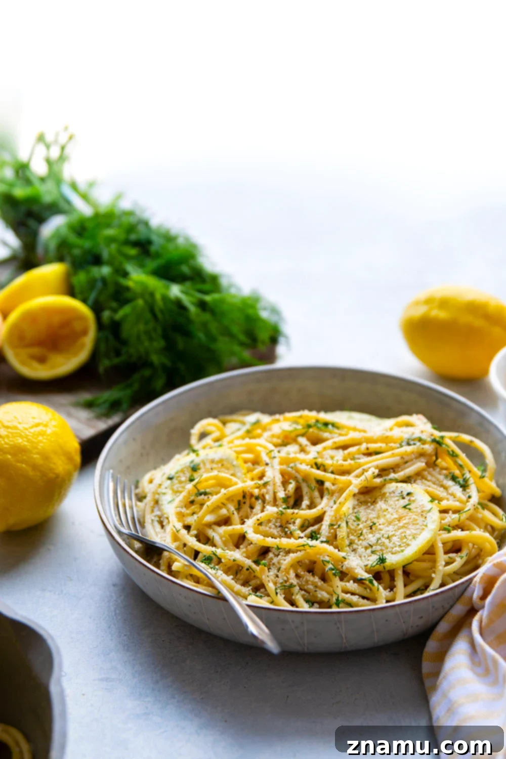 Golden Butter Lemon Dill Pasta 4 This simple lemon dill pasta features tender bucatini pasta in a flavorful browned butter lemon dill sauce. - ready in minutes with only 5 ingredients and makes the best spring side dish!