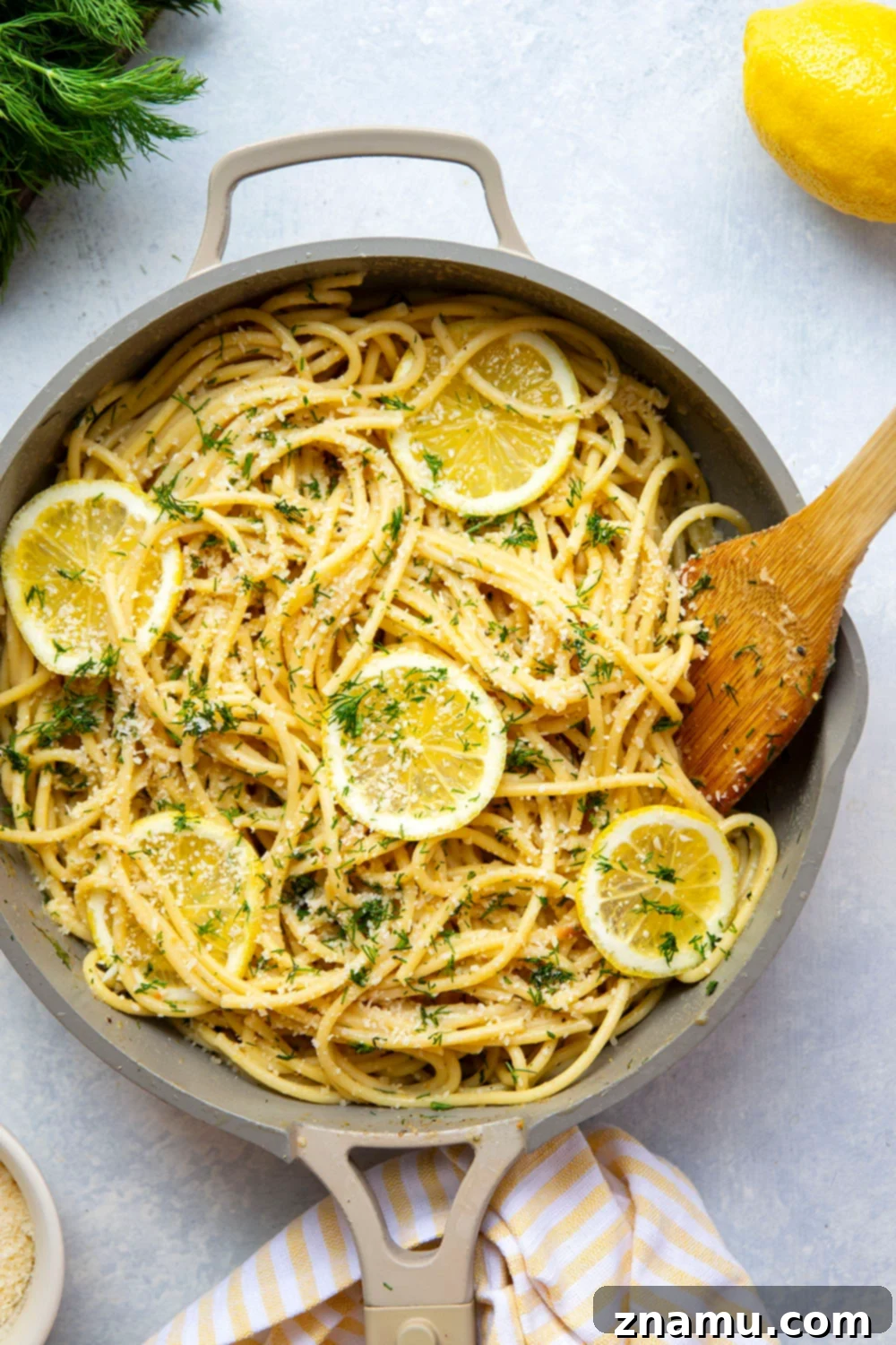 Golden Butter Lemon Dill Pasta 6 This simple lemon dill pasta features tender bucatini pasta in a flavorful browned butter lemon dill sauce. - ready in minutes with only 5 ingredients and makes the best spring side dish!